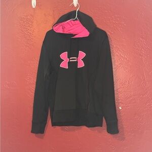 Under Armour Black Hoodie with Pink Logo